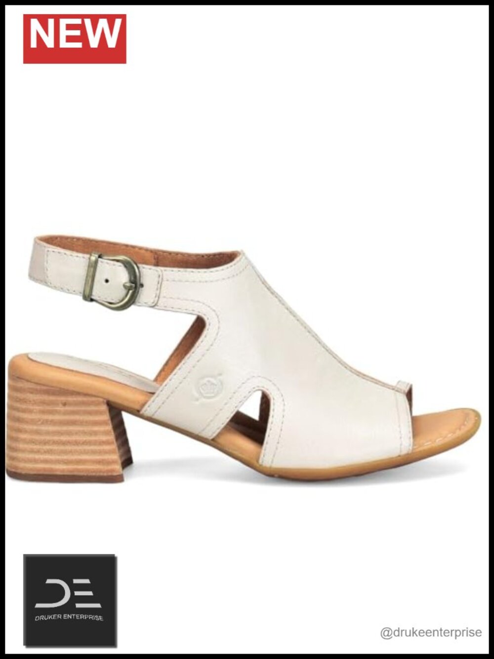 Women's 2 Inch Heeled Sandals Leather Upper Padded Footbed Opanka